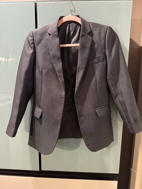 Andrew Fezza Boys Charcoal Gray Notch Lapel Blazer